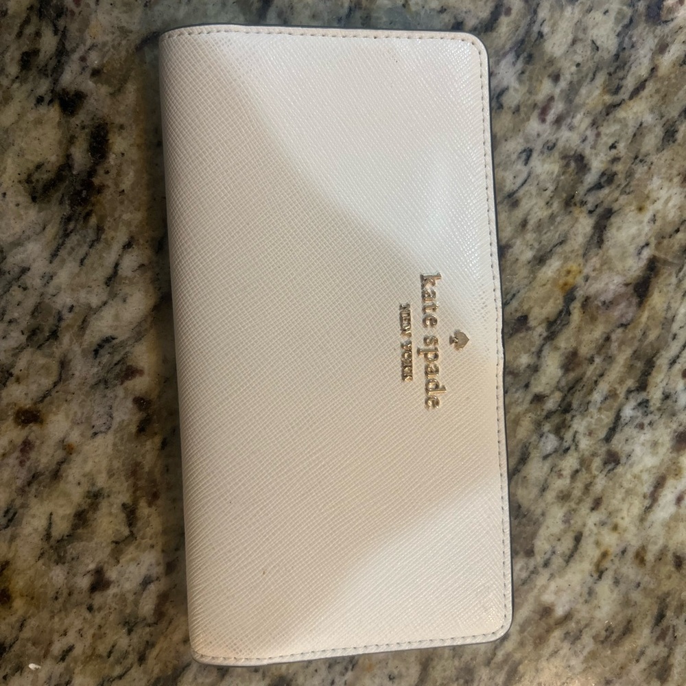 Kate Spade Cream Wallet with Gold Accents